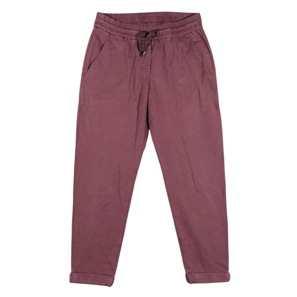 Brunello Cucinelli Cotton Silk Blend Sweatpants Joggers Sz XS Wine Quiet Luxury